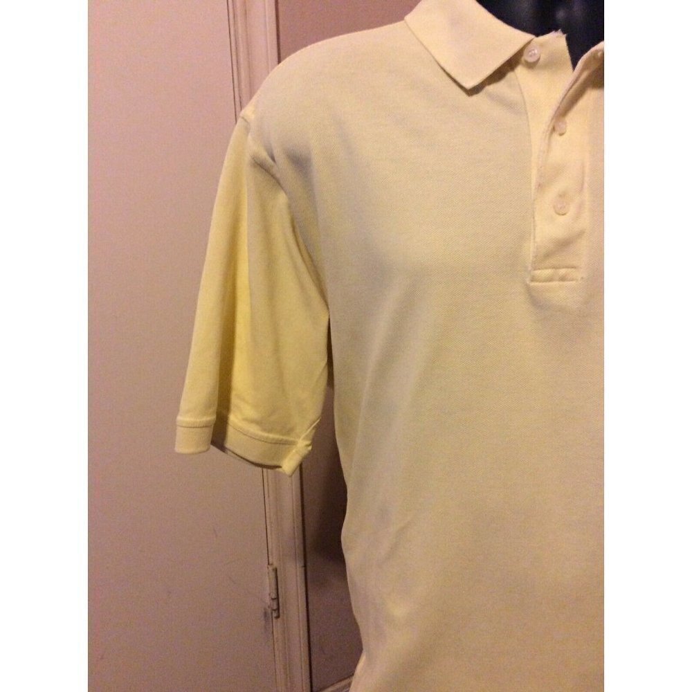Men's Slazenger Golf Polo Shirt Size Large L Yellow Short Sleeve Cotton - Picture 6 of 11